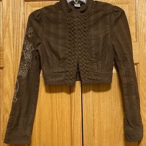 Guess size XS Brown cropped jacket with details